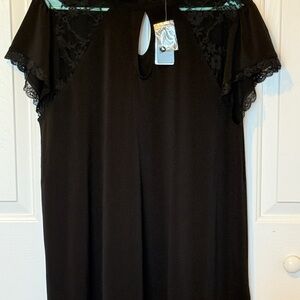 Torrid Black Crepe Mock Neck Top